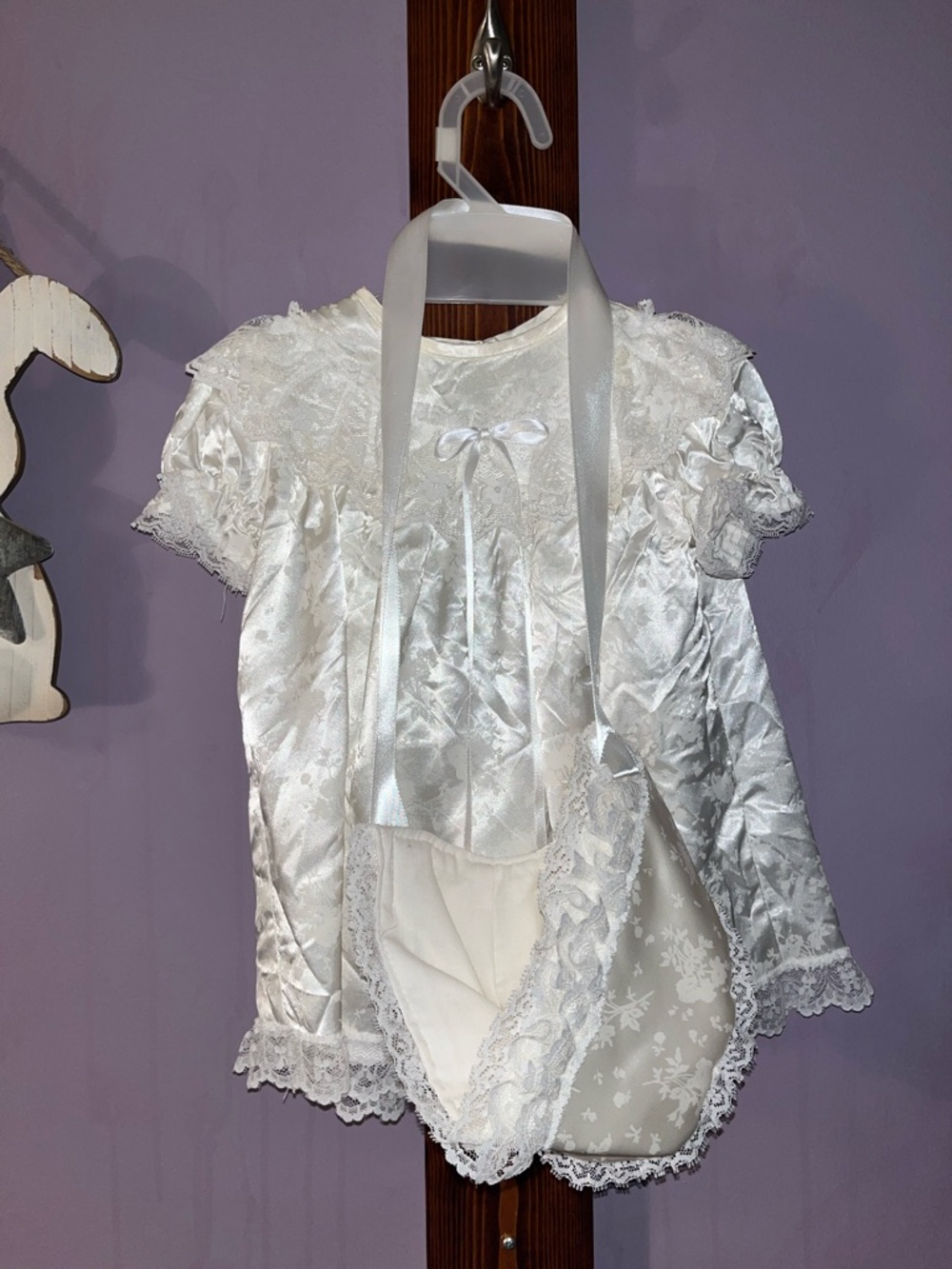 White/Cream Lace Christening Set size 6-9 months